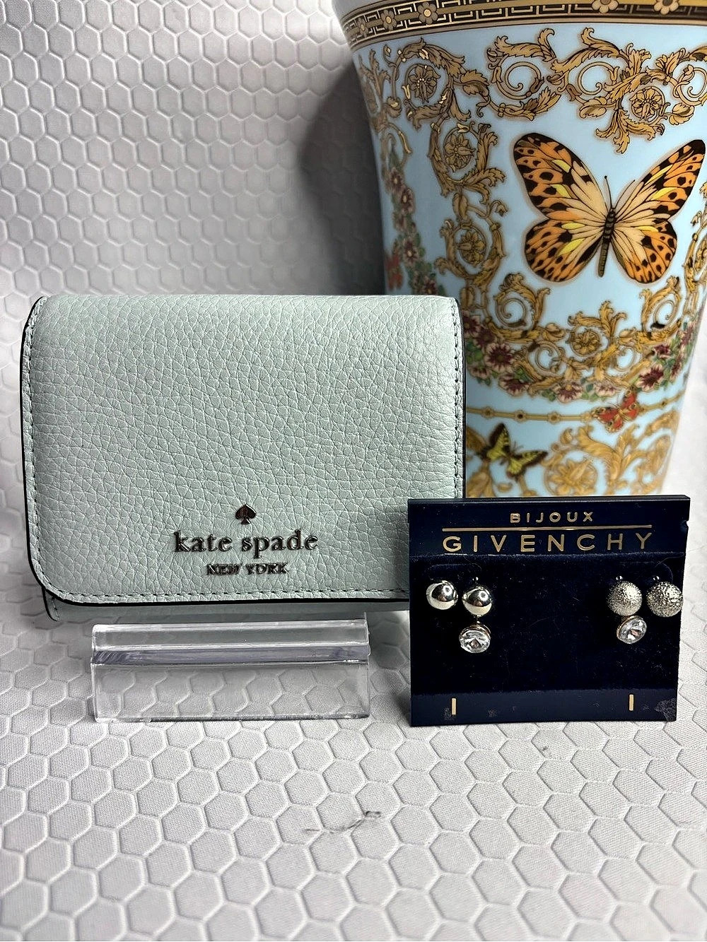 Kate Spade Leather Zip Wallet and Givenchy Earrings NWT